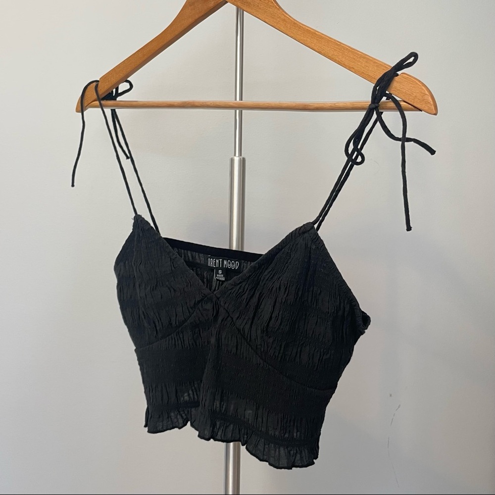 LF Current Mood Black Textured Tank Top